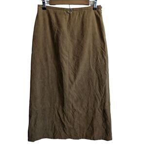 Josephine Chaus Sport Womens Sz 10 A Line Maxi Skirt Faux Suede Brown